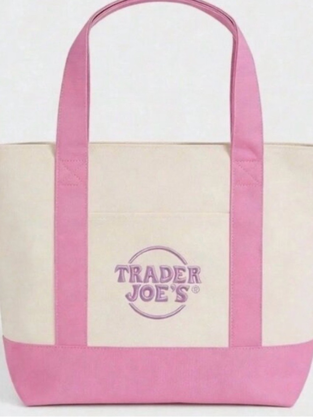 NEW Trader Joe's PASTEL PINK MINI TOTE BAG